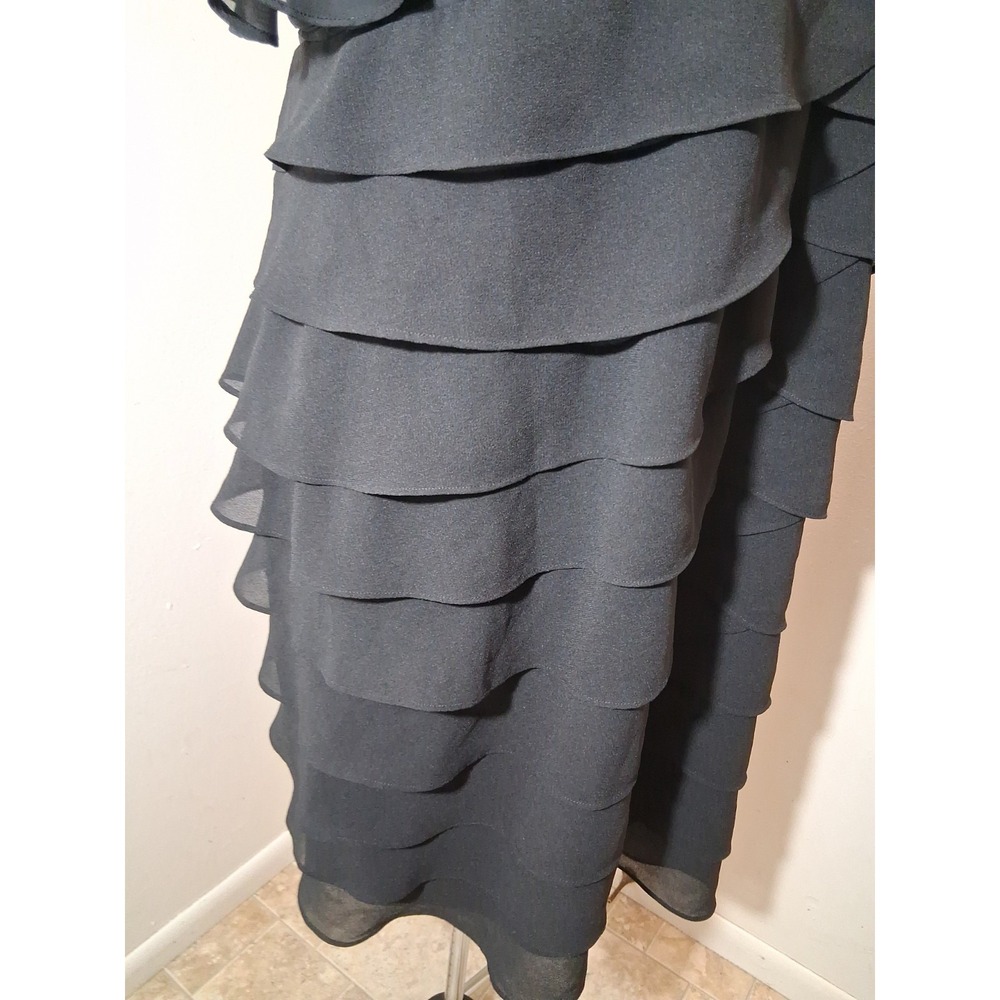 Maggie Barnes Whimsigoth Black Chiffon Tiered Ruffle Cocktail Dress Plus 18W - Picture 5 of 8
